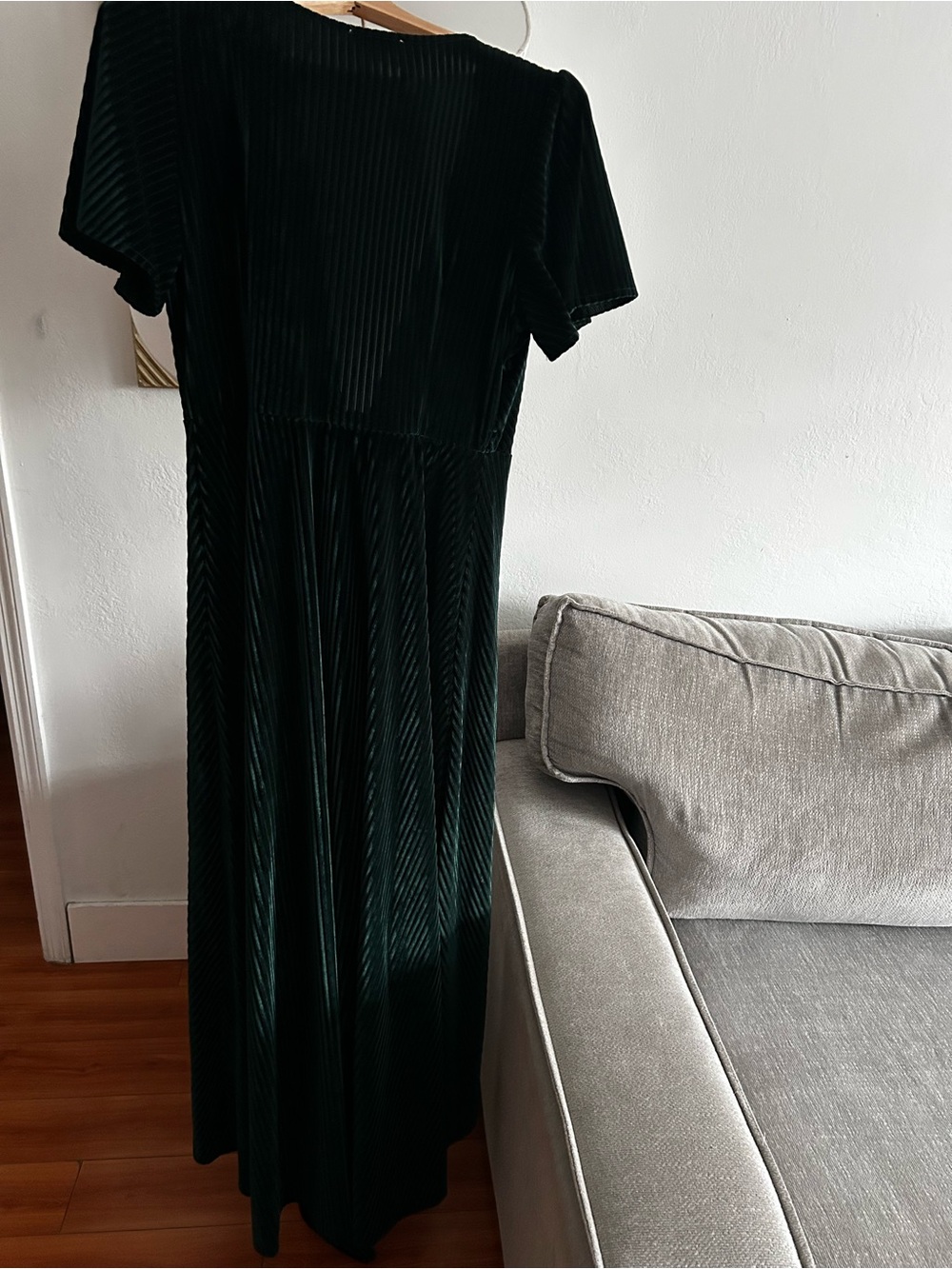 Baltic Born Velvet Wrap High-Low Dress L Green Whimsigoth Vampy - Picture 5 of 11